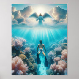 天使がシュノーケラーを海礁で驚かす ポスター