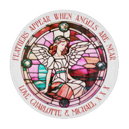 天使がステンドグラスに近づくと羽が現れる カッティングボード