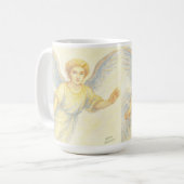 天使がスマイルと一緒に逃げる コーヒーマグカップ (正面左)
