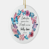 天使がパーソナライズされたいる時に蝶が現れる セラミックオーナメント (右)