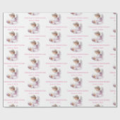 天使がベビーガールの洗礼を見守る ラッピングペーパー (フラット)