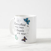 天使がマグカップに近づくと蝶が現れる コーヒーマグカップ (正面左)