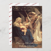 天使がメアリーにクリスマスの祝福を歌う シーズンカード (正面/裏面)