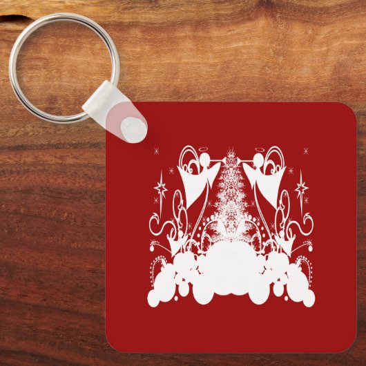 天使が任意の色に変カスタム更する キーホルダー (正面)