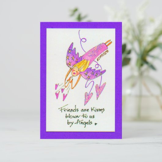 天使が友達をスケッチに連れて来るキス|過去記事 サンキューカード (スタンド正面)