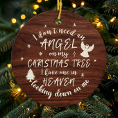天使が天国にいる写真メモリアルクリスマス セラミックオーナメント