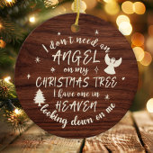 天使が天国にいる写真メモリアルクリスマス セラミックオーナメント