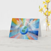 天使が天国を地球に運ぶ グリーティングカード (黄色い花)