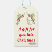 天使が存在し、優雅に成熟した水色 ギフトタグ (裏面)