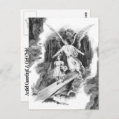 天使が少女を守る ポストカード (正面/裏面)