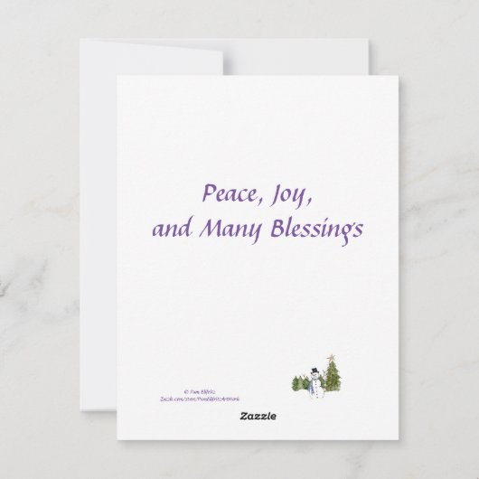 天使が平和と喜びと多くの祝福をあなたに願っています シーズンカード (裏面)