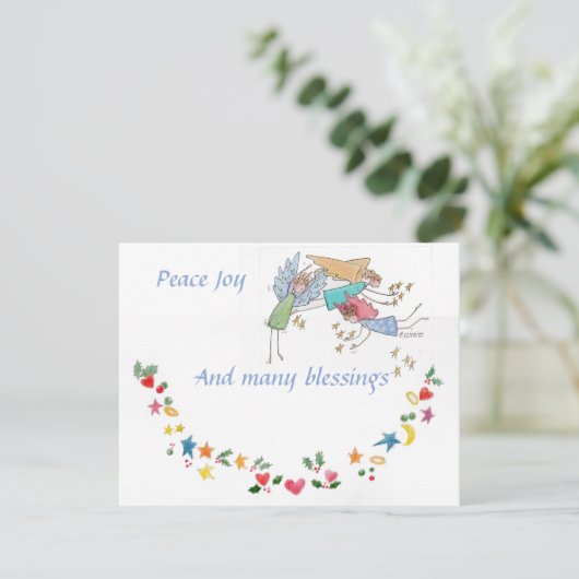 天使が平和と喜びと多くの祝福をあなたに願っています シーズンカード (スタンド正面)