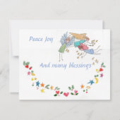 天使が平和と喜びと多くの祝福をあなたに願っています シーズンカード (正面)