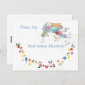 天使が平和と喜びと多くの祝福をあなたに願っています シーズンカード (正面/裏面)