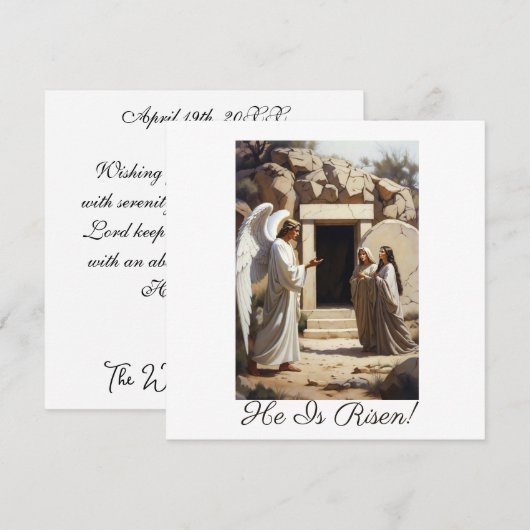 天使が復活を告げる 挨拶 カード (正面/裏面)