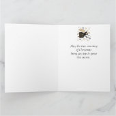 天使が星のアートを意味するメリークリスマス カード (内部)