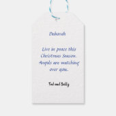 天使が水の色のカラフルスケッチを見る ギフトタグ (裏面)