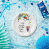 天使が水の色のカラフルスケッチを見る ペーパープレート (パーティー)