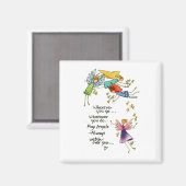 天使が水の色のカラフルスケッチを見る マグネット (正面/裏面)