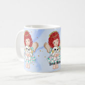 天使が犬を抱く コーヒーマグカップ (正面左)