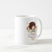 天使が猫を抱っこ コーヒーマグカップ (正面右)