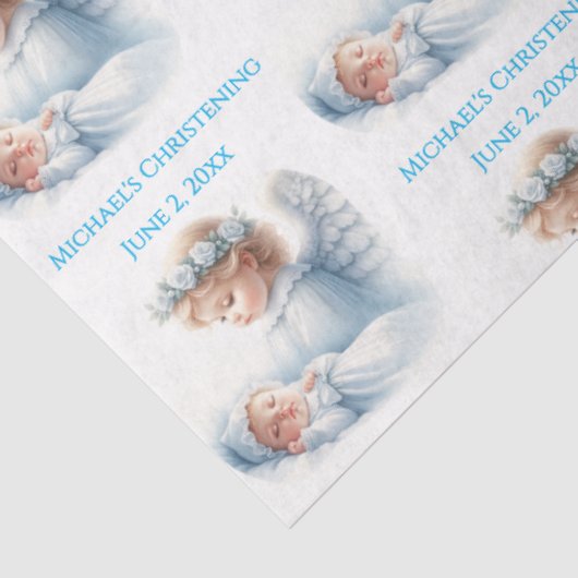 天使が男の赤ちゃんバプテスマを見守る 薄葉紙 (詳細)