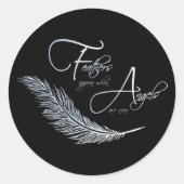 天使が磁石に近づくと羽が現れる ラウンドシール (正面)