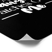 天使が私を見守るパパママ女性男性キッズGr ポスター (角)