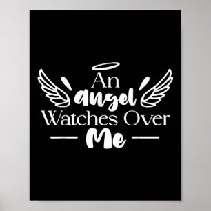 天使が私を見守るパパママ女性男性キッズGr ポスター