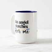 天使が私エナメルキャンピングマグを見守る ツートーンマグカップ (正面左)