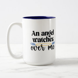 天使が私エナメルキャンピングマグを見守る ツートーンマグカップ