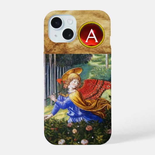 . .天使が花を集める天の風景 iPhone 15ケース (裏面)