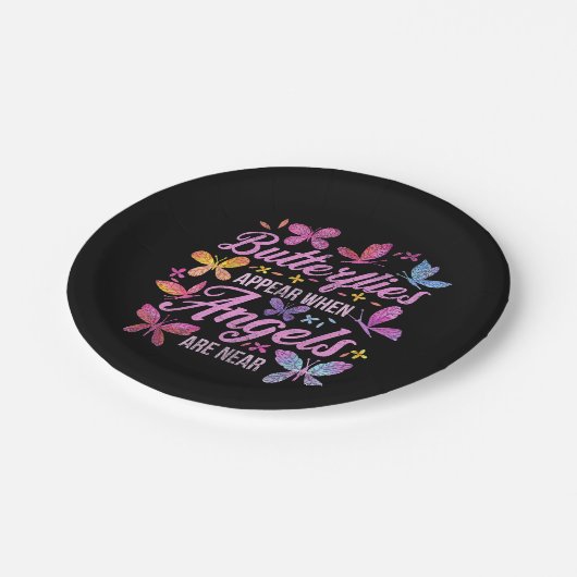 天使が蝶の近くにいるときに蝶が現れる ペーパープレート (アングル)