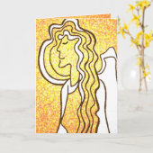 天使が見守る カード (黄色い花)