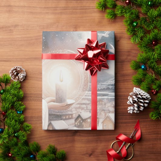 天使が見守る ラッピングペーパー (クリスマスギフト)