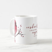天使が近くにいる時にカーディナルが現れる 水彩画 コーヒーマグカップ (正面左)