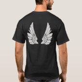 天使が近くにいる時羽根は現れる グラフィック Tシャツ (裏面)