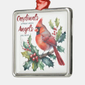 天使が近づくと美しい深紅色が現れる メタルオーナメント (左)