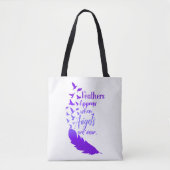 天使が近づくと羽が現れる – 鳥の紫 トートバッグ (正面)