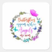 天使が近づくと蝶が現れる スクエアシール (正面)