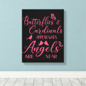 天使が近づくと蝶と深紅色が現れる キャンバスプリント (インサイチュ (ウッドフロア))