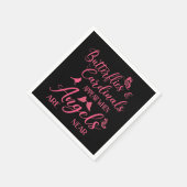 天使が近づくと蝶と深紅色が現れる スタンダードカクテルナプキン (角)