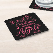 天使が近づくと蝶と深紅色が現れる ペーパーコースター (アングル)