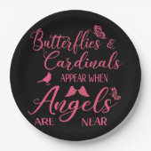 天使が近づくと蝶と深紅色が現れる ペーパープレート (正面)