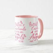 天使が近づくと蝶と深紅色が現れる マグカップ (正面右)