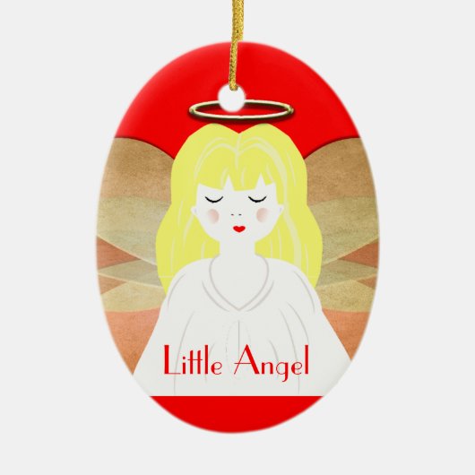 天使が鐘をリングや輪するたびに セラミックオーナメント (正面)