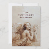 天使が雲の上でリラを弾く フォトテンプレート 招待状 (裏面)