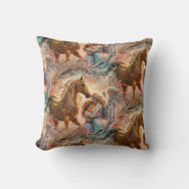 「天使が馬から抱き上げる」 クッション