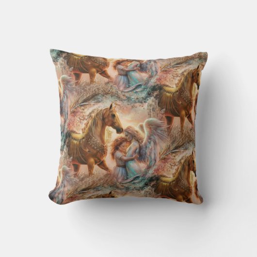 「天使が馬から抱き上げる」 クッション (正面)