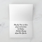 天使が鹿に餌を与えるクリスマスカード シーズンカード (内部)